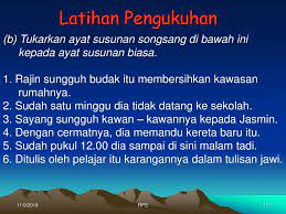 Subjek di depan dan predikat di belakang. Ayat Susunan Biasa Dan Ayat Songsang Ppt Download