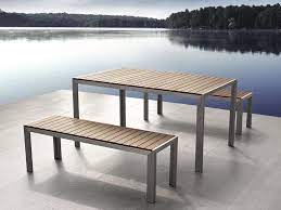 Our range of garden dining sets in teak, hardwood or the very latest rattan garden furniture from tuin. Wood And Metal Garden Furniture Gartenmobel Aus Aluminium Essplatz Mit Bank Essplatz Im Freien