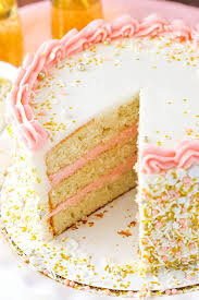 Strawberry Champagne Layer Cake New Year S Cake Recipe Recipe Cake Recipes New Year S Cake Desserts