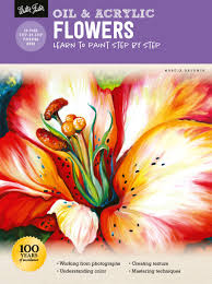 Relaxing oil painting tutorial demonstrating the step by step process of blossom flowers with a blurry background. Flowers Painting Step By Step Marcia Baldwin 9781633228481 Murdoch Books