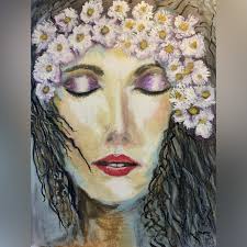 Antique Chinese Screen-Metallic Gold, Painted, Folding w/ Wooden Standing  Plaque