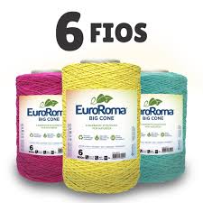 > barbante colorido 8 fios marca euroroma. Barbante Euroroma Colorido 6 Fios 1 8kg Croche Armarinhos Tricofil