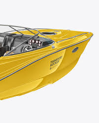 Download Sea Boat 24 Ft Mockup Half Side Back View In Vehicle Mockups On Yellow Images Object Mockups PSD Mockup Templates