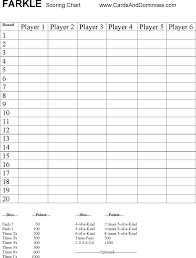 Free Farkle Score Sheet Doc 43kb 1 Page S