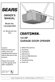 user manual garage door opener