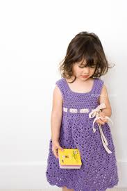 From the short puffy sleeves to the flower and scroll, trim it matches our child's dress perfectly. Crochet Purple Princess Dress One Dog Woof