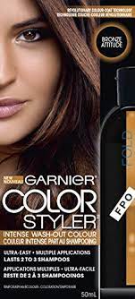 The color result and length of time that it lasts may vary depending on your current hair color and condition. Garnier Hair Color Color Styler Intense Wash Out Color Bronze Attitude