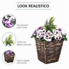 I fiorellini si formano sempre all'estremità dei fusti però riuniti in pannocchie. Vaso Fiori Finti Di Phalaenopsis Viola E Bianchi Pianta Finta Alta 45cm Maury S Online Official Store