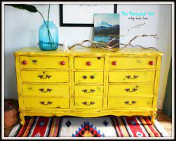 Learn the distressed furniture painting techniques and learn the easy furniture painting technique of distressing chalk paint to give your painted furniture that worn look. The Turquoise Iris Vintage Yellow Distressed French Dresser Furniture Makeover Distressed Dresser Redo Furniture