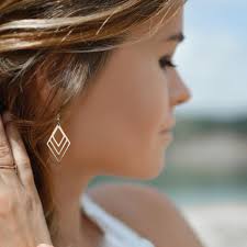 Silver Triangle Shaped Earrings