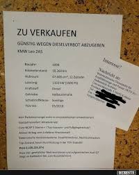 Zu Verkaufen Gunstig Wegen Dieselverbot Lustig Lustig Humor Zu Verkaufen
