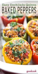 Quinoa Taco Peppers Recipe Stuffed Peppers Vegetarian Recipes Easy Baked Peppers