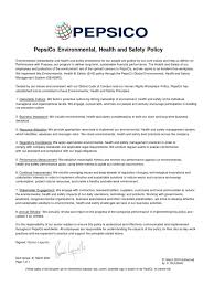The health and safety policy is a key element to comply with other legislation, especially the management of health and safety at work regulations (mhswr). Pepsico Environmental Health And Safety Policy Pdf Occupational Safety And Health Safety