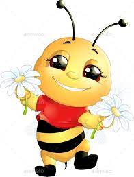 Bee On A White Background Cartoon Bee Bee Pictures Bee Drawing