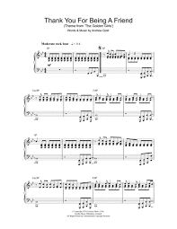 Thank You For Being A Friend Theme From The Golden Girls Digital Sheet Music Sheet Music Music
