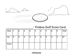 Of your best score for each hole. Frisbee Golf Score Card Printable Scholastic Parents