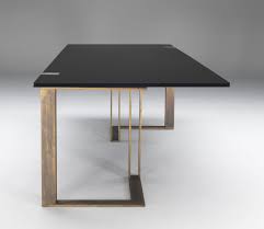Black And Gold Modern Dining Table By Paolo Castelli With Beautifully Shaped Metal Base And Black Table Top Is A Real Gem In A Luxury Mo H Furniture Mobil