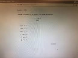 Check All Of The Points That Are Solutions To The System Of Inequalities Brainly Com