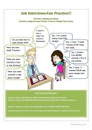 Job Interviews Fun Practice Job Interview Job Cards Job