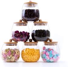 Food storage containers └ kitchen storage & organization └ kitchen, dining & bar └ home & garden all categories antiques art automotive baby books glass food storage containers. 20 Oz 6 Piece Round Clear Glass Food Storage Jars With Airtight Bamboo Lids Kitchen Decorative Canister Set For Coffee Flour Buy Glass Jars Set Kitchen Glass Food Container Glass Canister Product On Alibaba Com