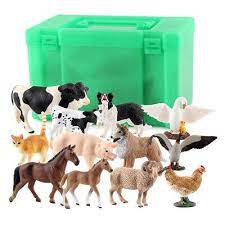 12pc Farm Animals Figure Plastics Action Horse Shepherd Toy Age 3 With Box Farm Animal Toys Cow Toys Animal Figures