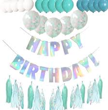 Order online & qualify for free shipping! Turquoise Birthday Party Decorations For Boys Girls Men Women Happy Birthday Banner With 15 Colorful Paper Tassel And 20 Balloons First 10th 16th 18th 21st 30th 40th 50th Birthday Party Supplies Walmart Com