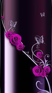 Flower Flower Phone Wallpaper Butterfly Wallpaper Backgrounds Purple Wallpaper