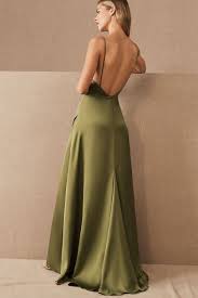 Rosabel Slip Dress In 2020 Olive Green Bridesmaid Dresses Dresses Olive Green Formal Dress