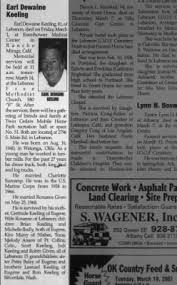 Earl Keeling Obituary 13 Mar 2002 Lebanon Express
