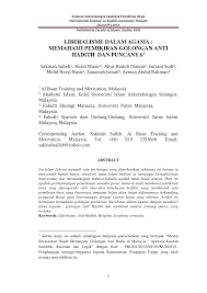 Tapi setahun lalu saya memutuskan untuk pindah agama menjadi katolik. Pdf Liberalisme Dalam Agama Memahami Pemikiran Golongan Anti Hadis Dan Puncanya