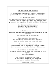 Liberacion Literatura Poema La Escuela Ha Muerto De B Lloyd Desescolarizar Illich Ensenar Sin Escuelas Historia De La Educacion Libro De Texto Poemas
