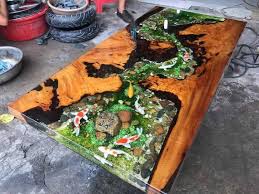 Type Of Wood Menghundor Time To Make The Entire Process Is Handmade In 1 Month Size 120cm X 60cm X 5cm Thi In 2020 Epoxy Resin Table Wood Resin Table Resin Table