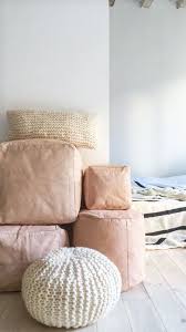 Moroccan Natural Leather Pouf Cylindric Tendencias En Decoracion Decoracion Hogar