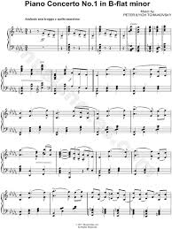 Peter Ilyich Tchaikovsky Piano Concerto No 1 Op 23 Theme From The First Movement Sheet Music Piano Solo In Bb Minor Transposable Download Print Sheet Music Piano Music Piano