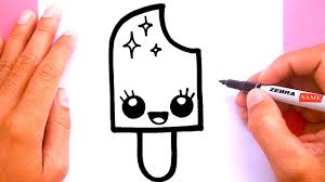 Ice cream sketch draw ice cream art drawings sketches easy drawings contour drawings food coloring pages simple canvas paintings ice cream theme van gogh art. How To Draw A Cute Ice Cream Pop Draw Cute Things Youtube