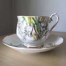 Royal Albert Snowdrop January Vintage Teacup And Etsy Tea Cups Vintage Tea Cups Flower Tea