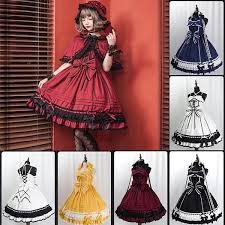 Our plus size collection is finally here! Lolita Anime Costumes Amp Cosplay Goth Bow Knot Princess Dress Maid Cosplay Anime Clothes Cos Women S Ball Gown Plus Size Wish