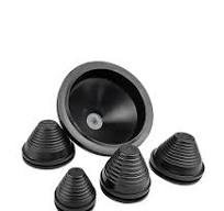 Schwarze konische Gummi-Kabeltüllen, Dichtung, Elektrokasten ...