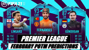 Lingard is a center attacking midfielder from england playing for west ham united in the premier league. Fifa 21 February Premier League Potm Predictions Gundogan Fernandes Lingard Youtube