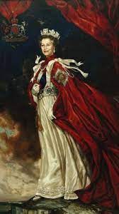 She holds the orb and sceptre, symbols of her authority. Pin By Carmeletta Paulsen On The Royals Queen Elizabeth Portrait Royal Family Portrait Her Majesty The Queen