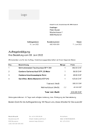 Hierbei muss insbesondere genau geprüft werden, ob und ggf. Auftragsbestatigung Vorlage Schweiz Word Excel Muster Vorlage Ch