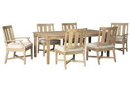 Holden standard gray height side chair set $ 188 25 Clare View Beige Dining Table W 4 Side Chairs 2 Arm Chairs Ivan Smith Furniture