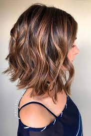 Long angled bangs are a classy option for women who don't like a blunt bang. Baylage Is Perfect For Long Bob Hairstyles Hair Styles Short Hair Styles Shoulder Hair