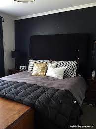 Julie S Love Of Moody Black Walls Extends To The Master Bedroom Also Painted In Master Bedroom Colors Bedroom Ideas Master Color Schemes Black Master Bedroom