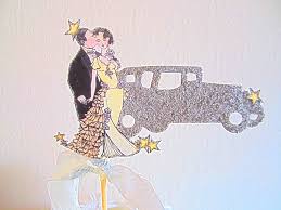 Personalized and dated in your name and date wedding cake topper. Sparkly Great Gatsby Wedding Cake Topper