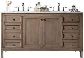 Double sinks with vanities are not only for cavernous bathrooms and luxury master suites. 60 Chicago Double Sink Bathroom Vanity Whitewashed Walnut Vanities Expo