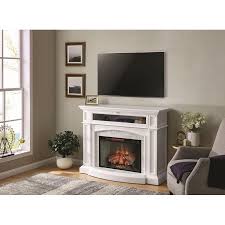 Add a touch of warmth to any room with a tv stand with a fireplace. Scott Living 52 5 In W White Infrared Quartz Electric Fireplace In The Electric Fireplaces Department At Lowes Com