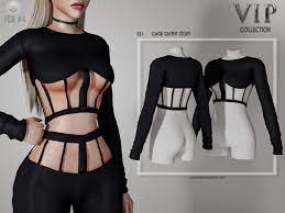 Vip Early Access Cage Outfit Top P21 Feb 4 Busra Tr On Patreon In 2021 Sims 4 Mods Clothes Top Outfits Outfits