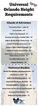 height requirements at the universal orlando resort in 2019