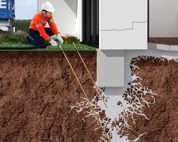 Resin injection underpinning in construction